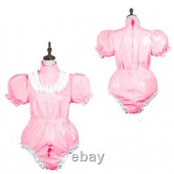 Adult baby Romper vinyl Maid Sissy Pvc Lockable Cosplay Costumes Tailor-made