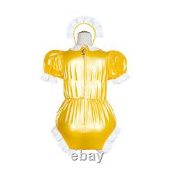 Adult baby Romper vinyl Maid Sissy Pvc Lockable Cosplay Costumes Tailor-made