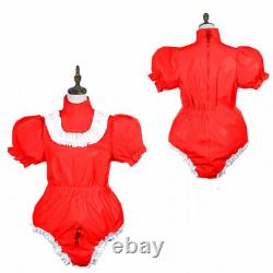 Adult baby Romper vinyl Maid Sissy Pvc Lockable Cosplay Costumes Tailor-made set