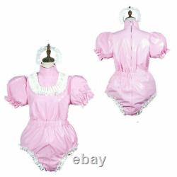 Adult baby Romper vinyl Maid Sissy Pvc Lockable Cosplay jumpsuit Tailor-made
