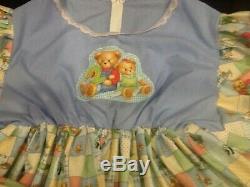 Adult baby Sissy Dress and Diaper cover Blue jean teddy