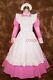 Adult Baby Sissy Maid Pink Pvc Dress Lockable Uniform Cosplay Tailor-made &