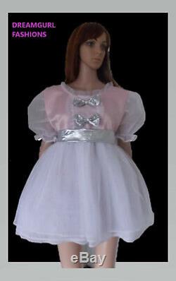 Adult baby satin and net princess dress sissy lolita cosplay