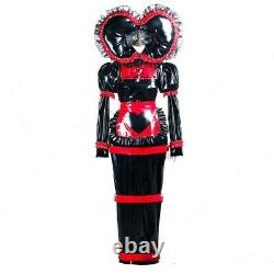 Adult baby sissy Maid black PVC Dress lockable TV Romper Tailor-made &
