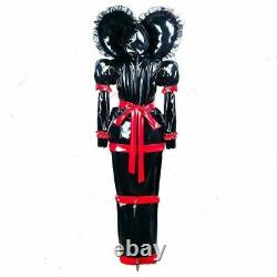 Adult baby sissy Maid black PVC Dress lockable TV Romper Tailor-made #