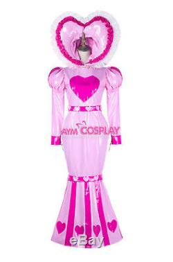 Adult baby sissy maid PVC dress Fishtail lockable bind costume G2339