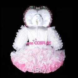 Adult baby sissy maid satin dress lockable Tailor-madeG2398