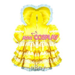 Adult baby sissy maid satin dress lockable dress Unisex tailor-madeG3703