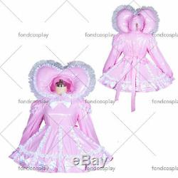 Adult sissy Maid baby pink PVC Dress Vinyl lockable TV Unisex Tailor-made