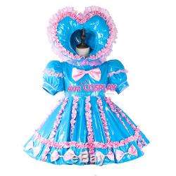 Adult sissy baby Maid PVC Dress Vinyl lockable TV Unisex Tailor-madeG2285
