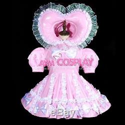 Adult sissy baby Maid PVC Dress Vinyl lockable TV Unisex Tailor-madeG3823