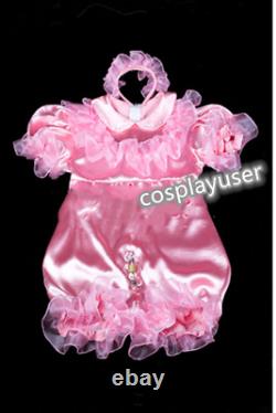 Adult sissy baby maid satin Romper lockable Suit Tailor-made