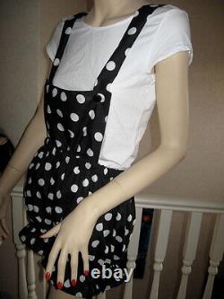 Adult spotted Dungarees Black white Bloomers Pantaloons Sissy Shorts Plus size