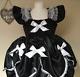All Sizes £125 Abdl Adult Baby Black Satin White Lace Short Dress Sissy Fancy