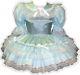 Amanda Custom Fit Mint Satin Ruffles Bows Adult Lg Baby Sissy Dress Leanne