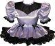 Amelia Custom Fit Black Lilac Satin Adult Baby Little Girl Sissy Dress Leanne