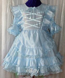 Angelic Blue Cotton Dress Sissy Lolita Adult Baby Aunt D