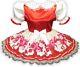 Aria Custom Fit Lacy Red White Satin Bows Adult Baby Lg Sissy Dress Leanne
