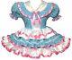 Audrey Custom Fit Green Ruffles Pink Ribbon Bows Adult Baby Sissy Dress Leanne
