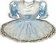 Brielle Custom Fit Blue Satin Flower Organza Adult Baby Lg Sissy Dress Leanne