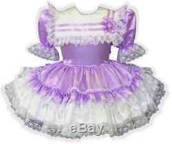 Brittany Custom Fit Lacy Satin Ruffles Adult Baby LG Sissy Dress LEANNE