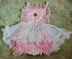 CD Adult Baby Sissy Pink Rompers With Attached Skirt