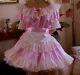 Cd Adult Baby Sissy Pink Satin Dress