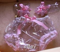 CD Adult Baby Sissy Uncomfortable Lockable Plastic Knickers And Mittens