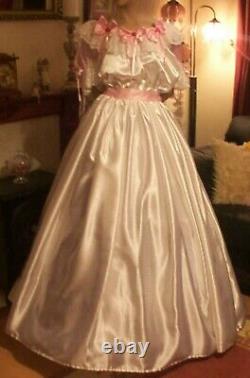 CD Adult Baby Sissy White Evening Gown