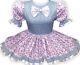 Custom Fit Lavender Blue Gingham Adult Baby Sissy Little Girl Dress Leanne