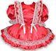 Chantelle Custom Fit Red Satin Adult Baby Lg Sissy Dress Leanne