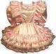 Cheryl Custom Fit Pink Satin Ruffles Adult Baby Lg Sissy Dress Leanne
