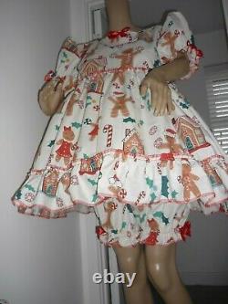 Christmas Sissy Adult Baby Cotton Frilly Dress & Panties Set CD Play Time Pjs