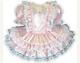 Claire Custom Fit Lacy Pink Satin Ruffles Adult Little Girl Baby Sissy Dress By