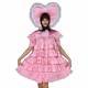 Coscostumes Adult Baby Sissy Girl Maid Satin Big Heart Crossdress Dress Cosplay