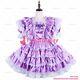Cross Dressing Baby Sissy Maid Lockable Light Purple Satin Dress Uniformg1570