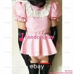 Cross dressing sissy maid Lockable Baby Pink heavy PVC Romper Dress CD/TVG3999