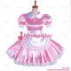 Cross Dressing Sissy Maid Satin Baby Pink Dress Lockable Uniform Cd/tvg1085