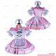 Cross Dressing Sissy Maid Baby Pink Satin Dress Lockable Uniform Apron Cdg2159