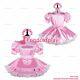 Cross Dressing Sissy Maid Baby Pink Satin Dress Lockable Uniform Costume G2396