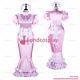 Cross Dressing Sissy Maid Baby Pink Satin Fish Tail Lockable Dress Cd/tvg2361