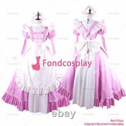 Cross dressing sissy maid baby pink thin PVC lockable Dress vinyl CD/TVG1564
