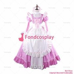 Cross dressing sissy maid baby pink thin PVC lockable Dress vinyl CD/TVG1564