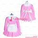 Cross Dressing Sissy Maid French Lockable Baby Pink Thin Pvc Dress Uniform G3959