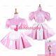 Cross Dressing Sissy Maid Lockable Faux Leather Baby Pink Dress Cd/tvg1424