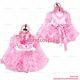 Cross Dressing Sissy Maid Lockable Baby Pink Satin Organza Dress Uniformg2014