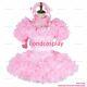 Cross Dressing Sissy Maid Lockable Baby Pink Satin Organza Dress Uniformg1993
