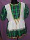 Cute Holiday Green Gold Sissy Dress Adult Baby Little Girl Attached White Apron