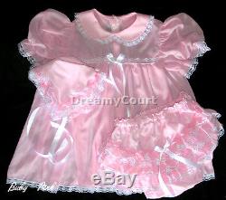 Dreamy Bb Adult Sissy Chiffon Pink Baby Dress 01