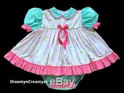DreamyBB ADULT SISSY LOVELY MOON NIGHT BABY DRESS SET (SNAP CROTCH)